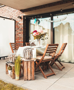 Eine Terrasse im klassischen Stil