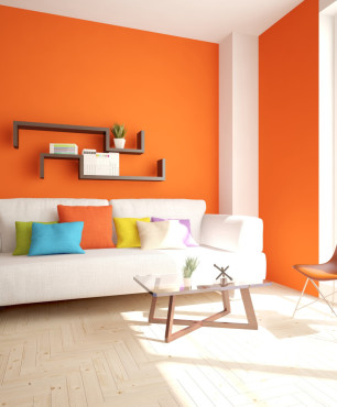 Wohnzimmer in Orange