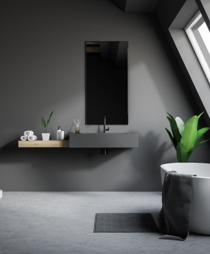 Modernes Badezimmer in Grau